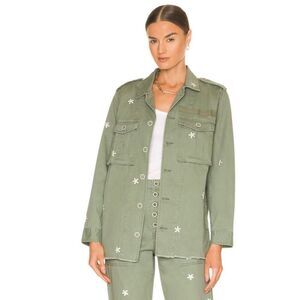 Pistola Camilo Embroidered Cotton Military Jacket in Green Colonel Daisy Size L
